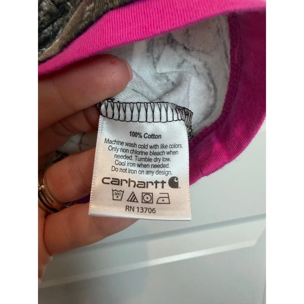 27.Carhartt Kids 12M Realtree Camo Pink Glitter Logo Short Sleeve T-Shirt